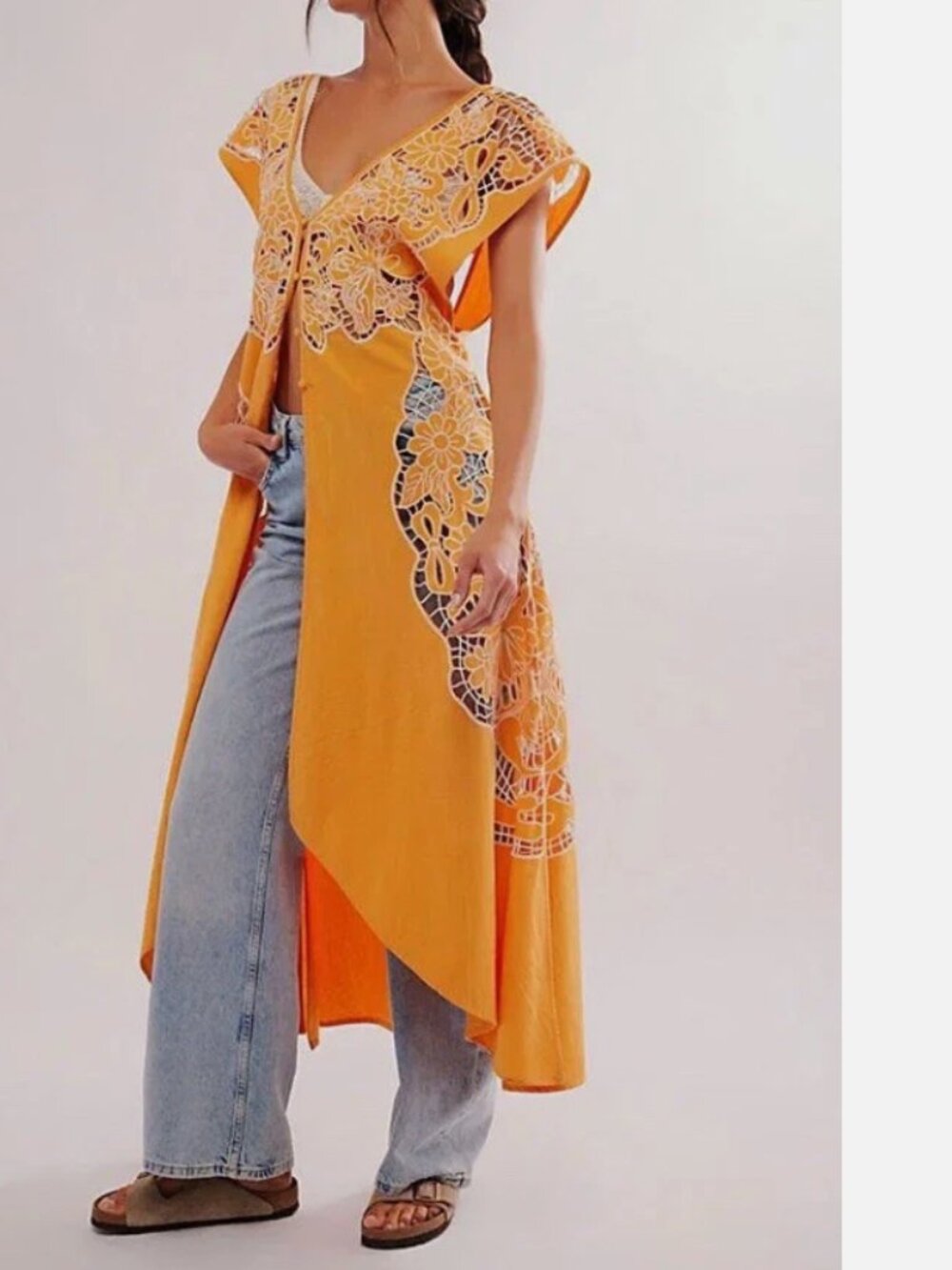 Free People Garden Girl Maxi Top Small embroidered